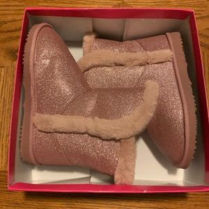 Glitter Pink Cozy Boots